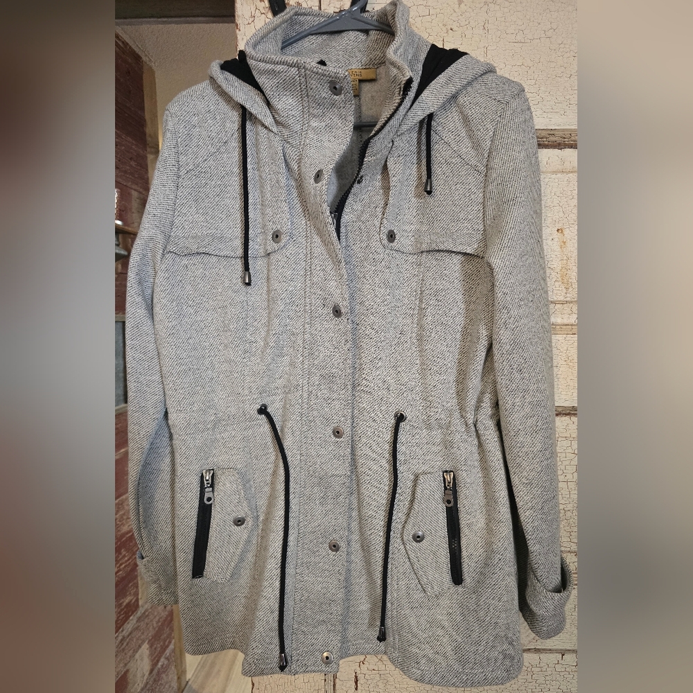 Valerie Stevens sweater jacket coat hooded in EUC sz. Large